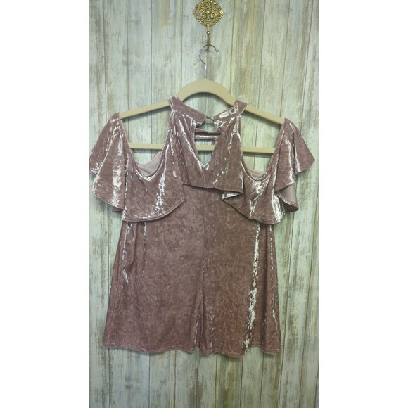 Blush Crushed Velvet Top Fairy Y2K Regencycore Ethereal Coquette Renaissance 1X - Picture 3 of 9